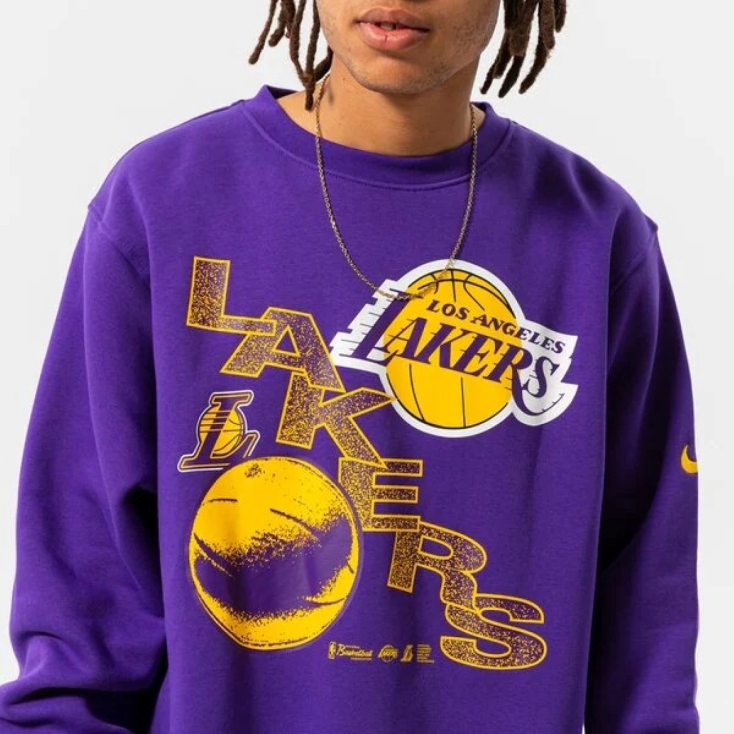 Los Angeles Lakers Nike Courtside Crew Sweat - Mens